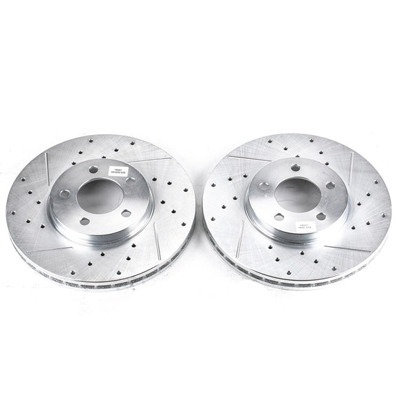 PowerStop Evolution Drilled Slotted Rotors Pair Front For Lincoln