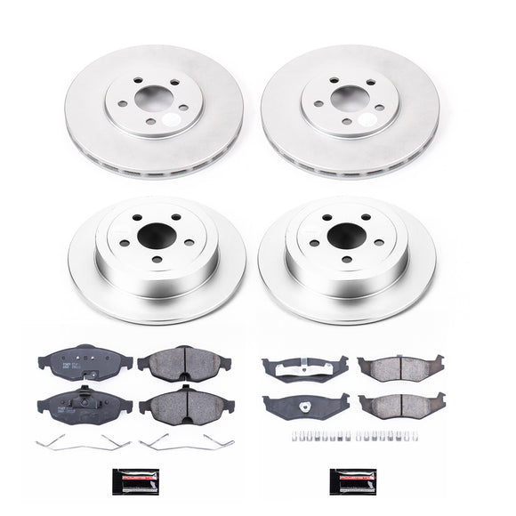 PowerStop Genuine Geomet Coated Rotor and Low-Dust Ceramic Brake Pad Kit