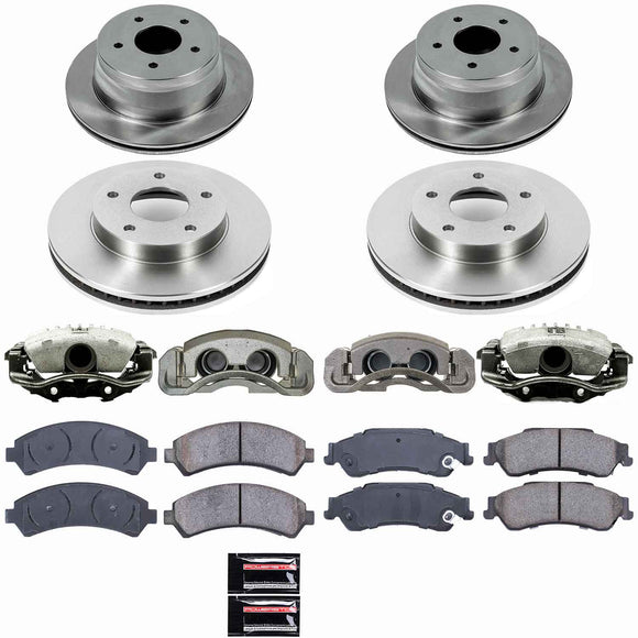 PowerStop OE Stock Replacement Low-Dust Ceramic Brake Pad, Rotor and Caliper Kit