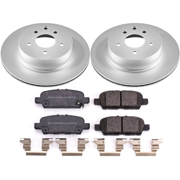 PowerStop Genuine Geomet Coated Rotor and Low-Dust Ceramic Brake Pad Kit