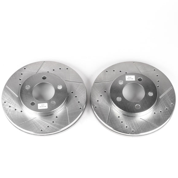 PowerStop Evolution Drilled Slotted Rotors Pair Front For Mercury Cougar