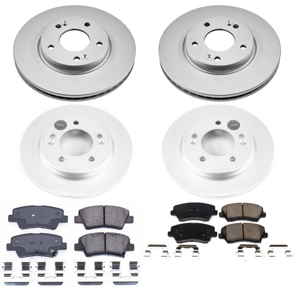 PowerStop Genuine Geomet Coated Rotor and Low-Dust Ceramic Brake Pad Kit