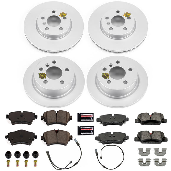 PowerStop Genuine Geomet Coated Rotor and Carbon-Fiber Ceramic Brake Pad Kit