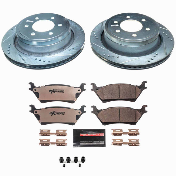 PowerStop Z36 Carbon-Fiber Ceramic Brake Pad with Drilled and Slotted Rotor Kit
