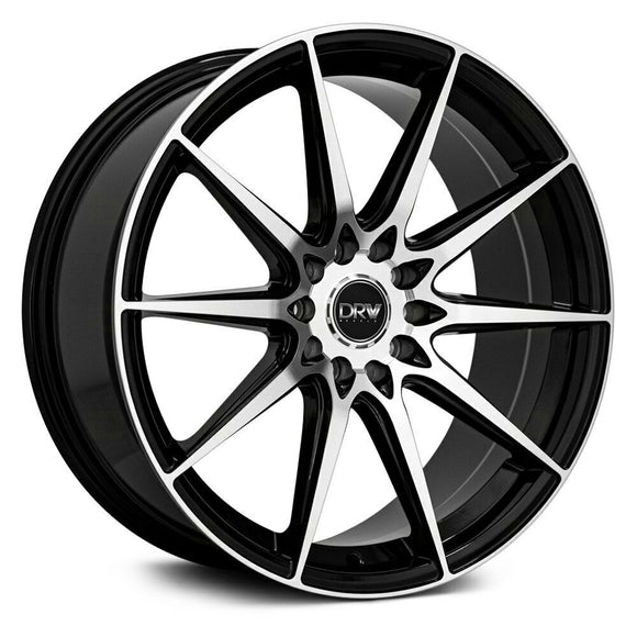 18x8 DRW Tuner D19 Gloss Black Machine Face 5x110/114.3 ET38 wheel/rim