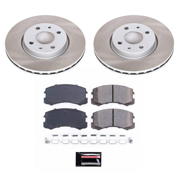 PowerStop Semi-Coated Rotor and Low-Dust Ceramic Brake Pad Kit