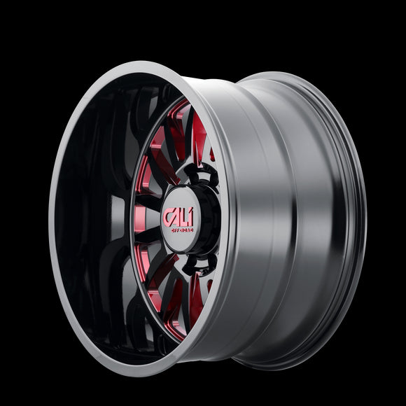 24x14 Cali Off-Road Summit  Black/Red Milled Spokes 8x180 ET-76 wheel