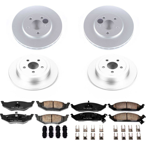 PowerStop Genuine Geomet Coated Rotor and Low-Dust Ceramic Brake Pad Kit