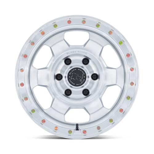17X8.5 Black Rhino BR029 Trooper Gloss Silver Machined Face 6X139.7 ET0 Wheel