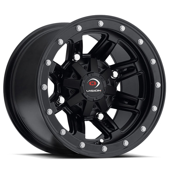 12x8 Vision 550 Five Fifty Matte Black 4x156 ET-10.2 Wheel Rim