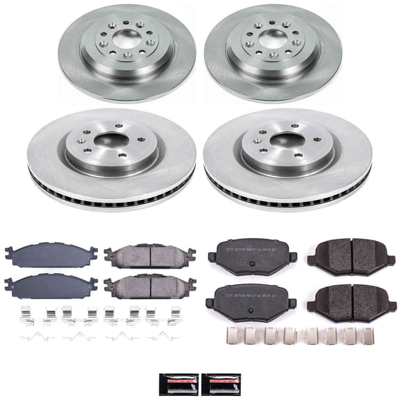 PowerStop OE Stock Replacement Low-Dust Ceramic Brake Pad and Rotor Kit
