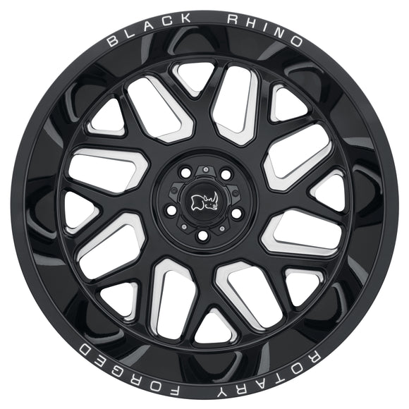 20x9.5 Black Rhino Reaper Gloss Black Milled Spokes 5x139.7 ET0.00 Wheel