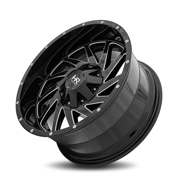 20x10 Hardrock Crusher Gloss Black Milled 6x135/139.7 ET-19 wheel/rim