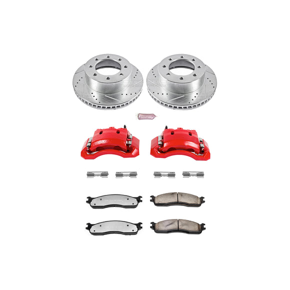 PowerStop Z36 Truck and SUV Ceramic Brake Pad, Drilled & Slotted Rotor, and Cali