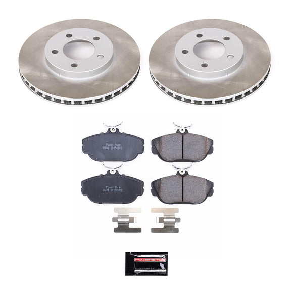 PowerStop Semi-Coated Rotor and Low-Dust Ceramic Brake Pad Kit