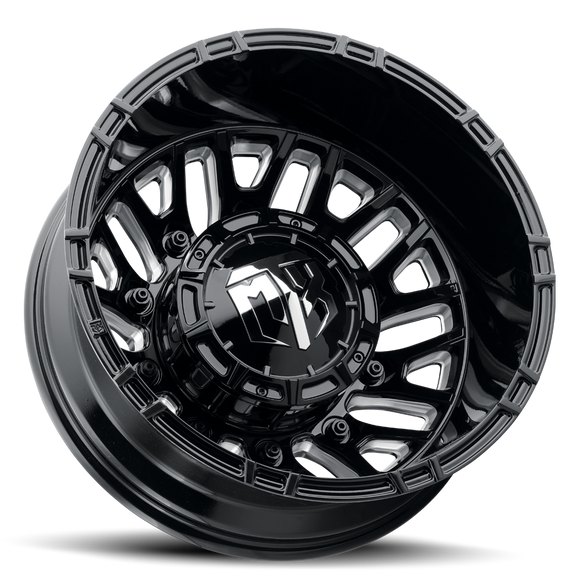 22x8.25 MTX Banshee Gloss Black & Milled 10x225 ET-185 CB170.13 Wheel