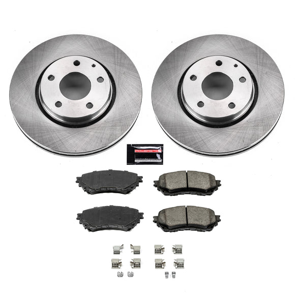 PowerStop OE Stock Replacement Low-Dust Ceramic Brake Pad and Rotor Kit