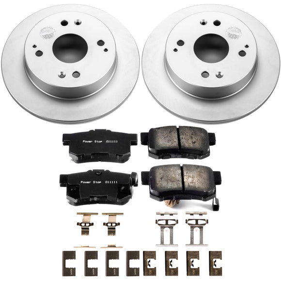 PowerStop Genuine Geomet Coated Rotor and Low-Dust Ceramic Brake Pad Kit