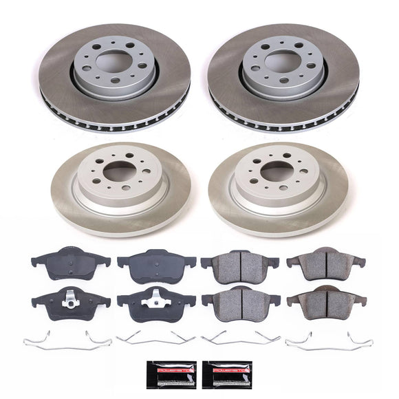 PowerStop Semi-Coated Rotor and Low-Dust Ceramic Brake Pad Kit