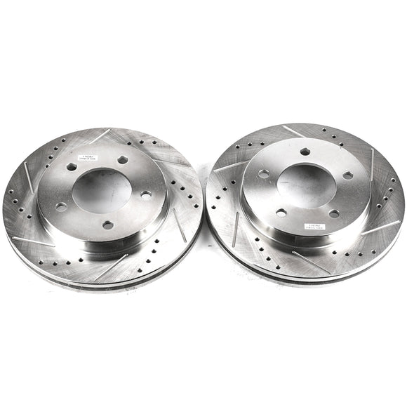 PowerStop Evolution Drilled Slotted Rotors Pair Front For Ford F-150