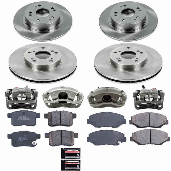PowerStop OE Stock Replacement Low-Dust Ceramic Brake Pad, Rotor and Caliper Kit