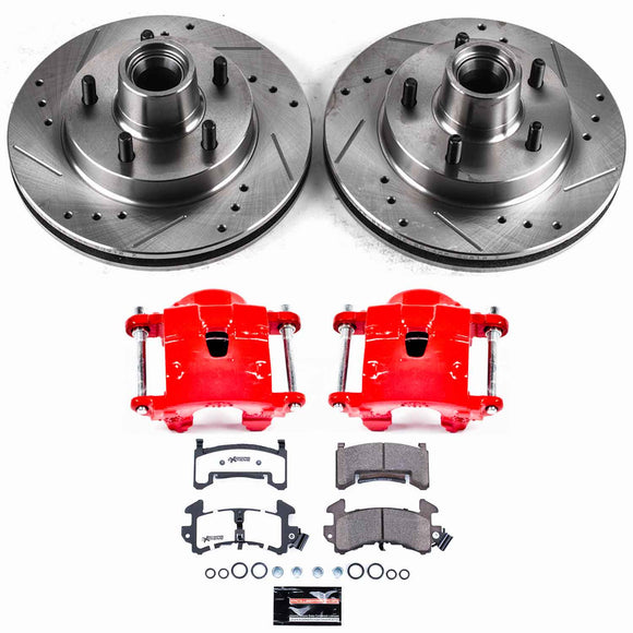 PowerStop Z26 Street Performance Ceramic Brake Pad, Drilled Slotted Rotor, and C