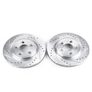 PowerStop Evolution Drilled Slotted Rotors Pair Rear For Jaguar S-Type
