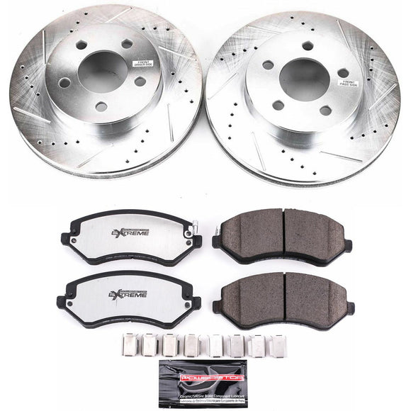 PowerStop Z36 Carbon-Fiber Ceramic Brake Pad with Drilled and Slotted Rotor Kit