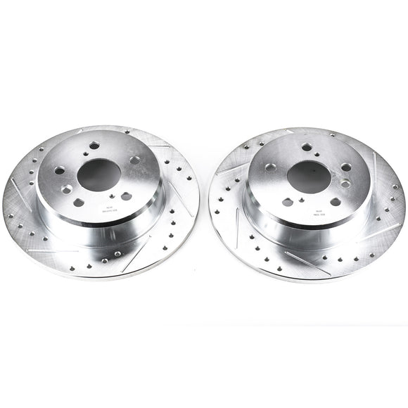 PowerStop Evolution Drilled Slotted Rotors Pair Rear For Lexus RX300