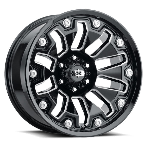 20x9 Vision 362 Armor Gloss Black Milled Spoke Wheel 8x165.1 ET12 CB125.2