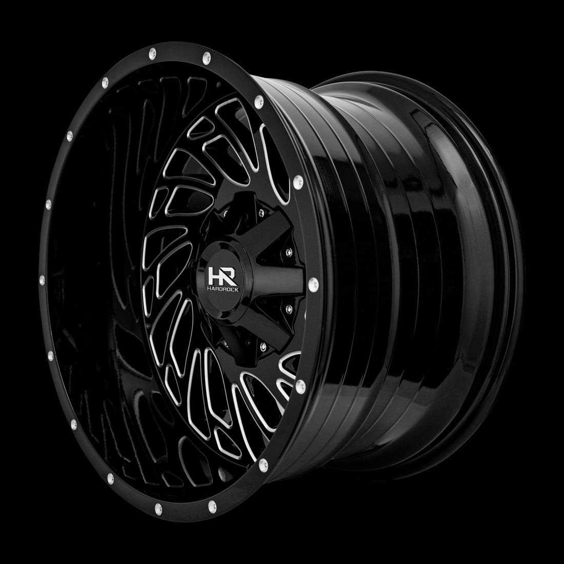 20x12 Hardrock Attack Gloss Black Milled 6x135/139.7 ET-51 wheel/rim