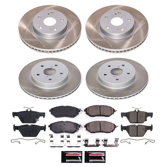 PowerStop Semi-Coated Rotor and Low-Dust Ceramic Brake Pad Kit