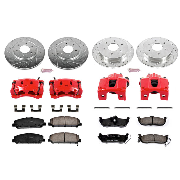PowerStop Z23 Daily Driver Carbon-Fiber Ceramic Pads Drilled & Slotted Rotor & C