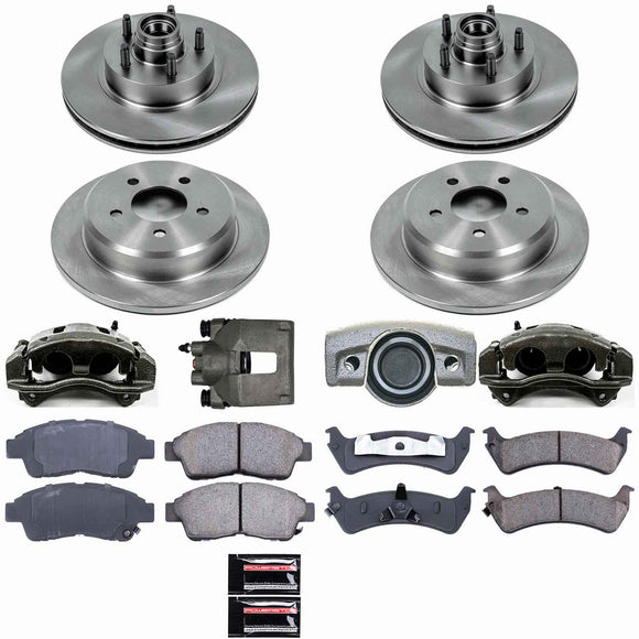 PowerStop OE Stock Replacement Low-Dust Ceramic Brake Pad, Rotor and Caliper Kit