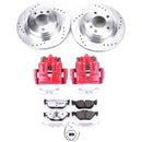 PowerStop Z26 Street Performance Ceramic Brake Pad, Drilled Slotted Rotor, and C