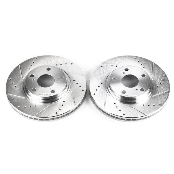 PowerStop Evolution Drilled Slotted Rotors Pair Front For Lexus RX300