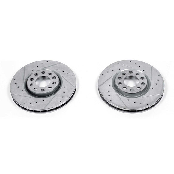 PowerStop Evolution Drilled Slotted Rotors Pair Front For Dodge Dart