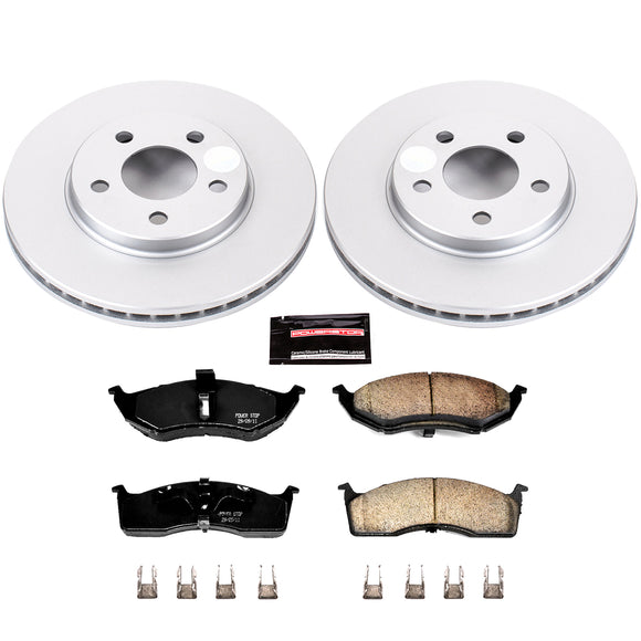 PowerStop Genuine Geomet Coated Rotor and Low-Dust Ceramic Brake Pad Kit
