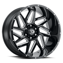 22x12 Vision 361 Spyder Gloss Black Milled Spoke Wheel 5x127 ET-51 CB78.1