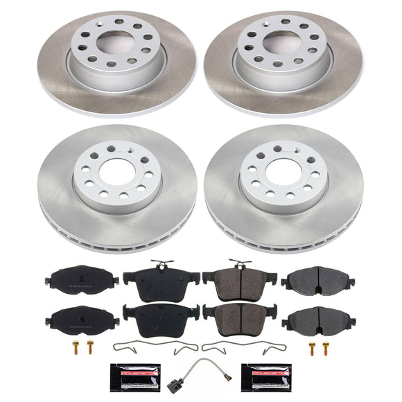 PowerStop Semi-Coated Rotor and Low-Dust Ceramic Brake Pad Kit