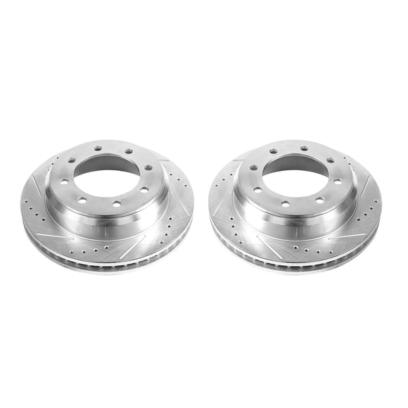 PowerStop Evolution Drilled Slotted Rotors Pair Rear For Ford E-150