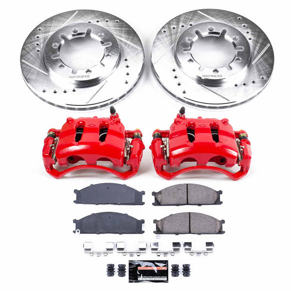 PowerStop Z23 Daily Driver Carbon-Fiber Ceramic Pads Drilled & Slotted Rotor & C