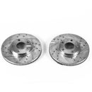 PowerStop Evolution Drilled Slotted Rotors Pair Front For Volkswagen Passat