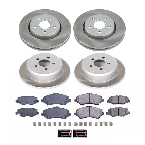 PowerStop Semi-Coated Rotor and Low-Dust Ceramic Brake Pad Kit