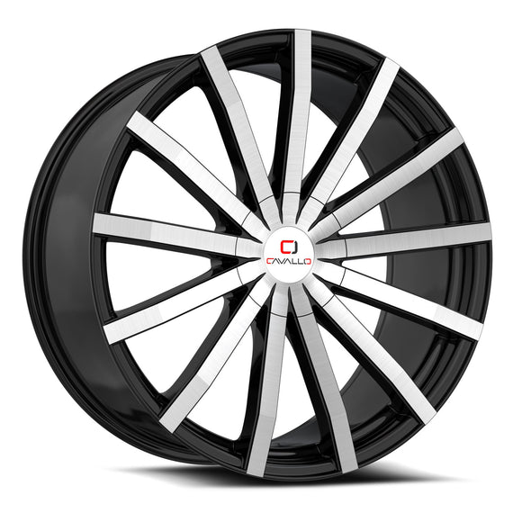 18X8.0 Cavallo CLV-52 Gloss Black Machined 5x100/114.3 ET35 wheel/rim