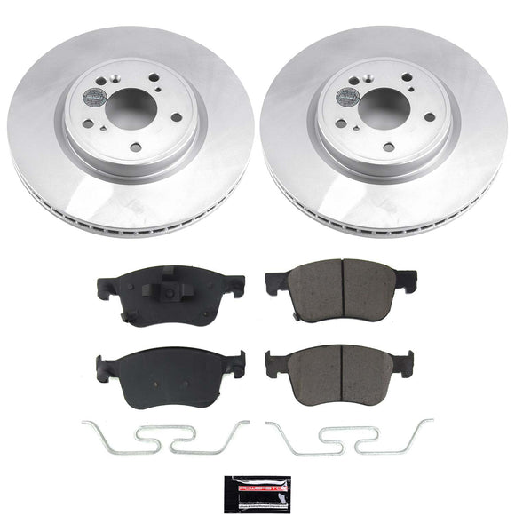 PowerStop Genuine Geomet Coated Rotor and Low-Dust Ceramic Brake Pad Kit