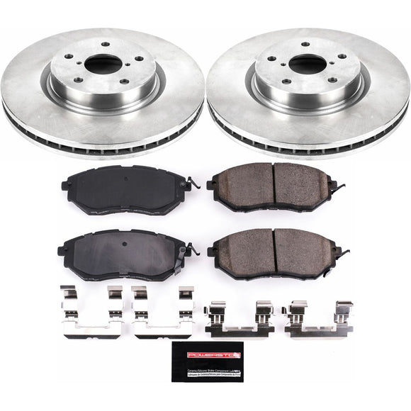 PowerStop OE Stock Replacement Low-Dust Ceramic Brake Pad and Rotor Kit