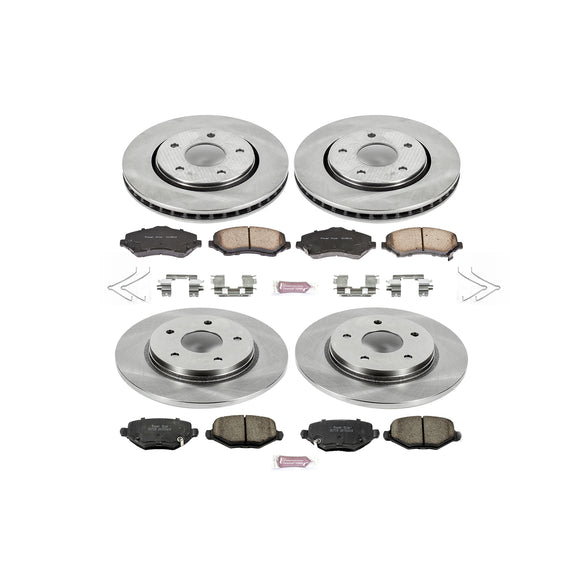 PowerStop OE Stock Replacement Low-Dust Ceramic Brake Pad and Rotor Kit