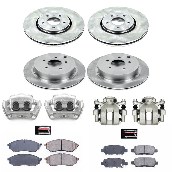 PowerStop OE Stock Replacement Low-Dust Ceramic Brake Pad, Rotor and Caliper Kit