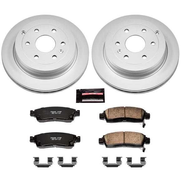 PowerStop Genuine Geomet Coated Rotor and Low-Dust Ceramic Brake Pad Kit